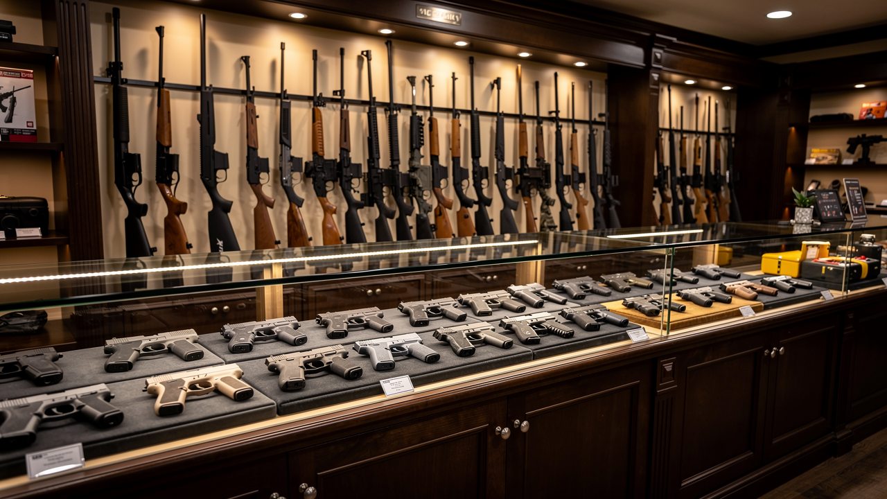 Firearms display at Irby Street